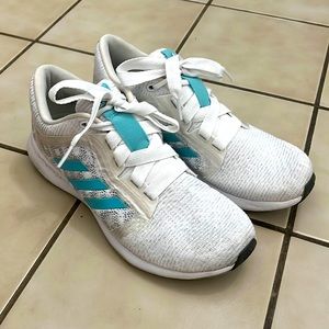 White and blue adidas sneakers